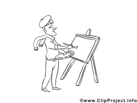 Illustration peintre Métiers à imprimer Professions coloriages