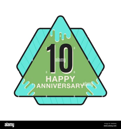 10 Years Anniversary Logo Template Wedding Badge In Flat Modern Style Birthday Anniversary