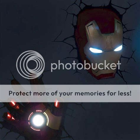 Marvel Avengers Iron man Mask Helmet Hand 3D FX Deco Wall LED Night Lights | eBay