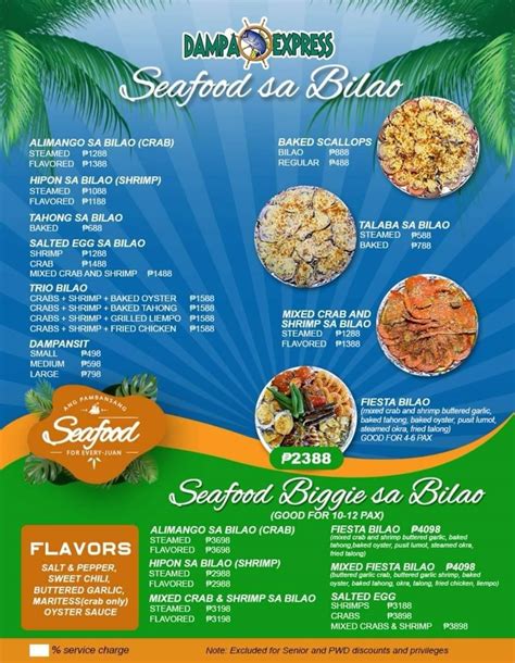 Menu At Dampa Express Marikina Restaurant Marikina