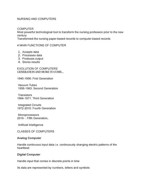 Nursing AND Computers - NURSING AND COMPUTERS COMPUTER Most powerful