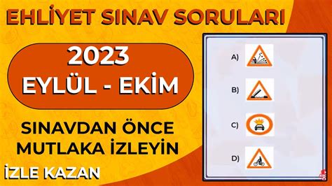 Yen Ayin G Ncel Sorulari Eyl L Ekim Ehliyet S Nav Sorular