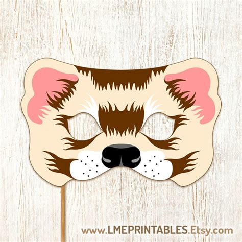 Ferret Printable Mask Weasel Rodent Halloween Costume Castor Etsy