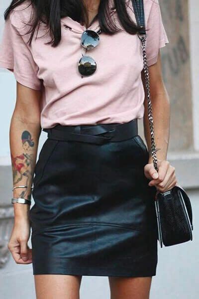 Archzine Mini Jupe Cuir T Shirt 1 Classic Style Leather Skirt Pretty