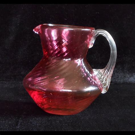 Pilgrim Blown Glass Cranberry Glass Pitcher 35 By 4 Inches