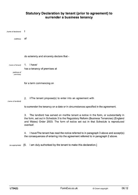 Statutory Declaration Template