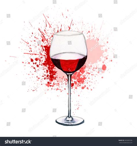 Wine Glass Hand Drawn Splash Watercolor Stock Illustration 365685536 Shutterstock