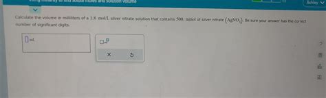 Solved Calculate The Volume In Milliliters Of A 1 8 Mol L Chegg