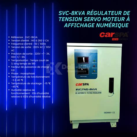 SVC 20KVA Régulateur de tension automatique monophasé Dali KeyElectronics