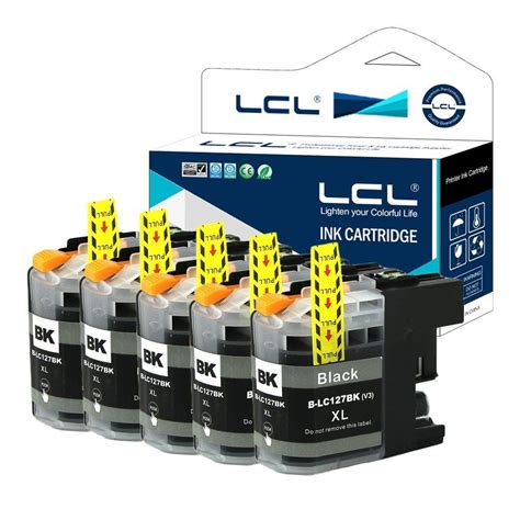 LCL LC127XLBK LC127XL LC 127 XL BK 5 Pack Ink Cartridge Compatible