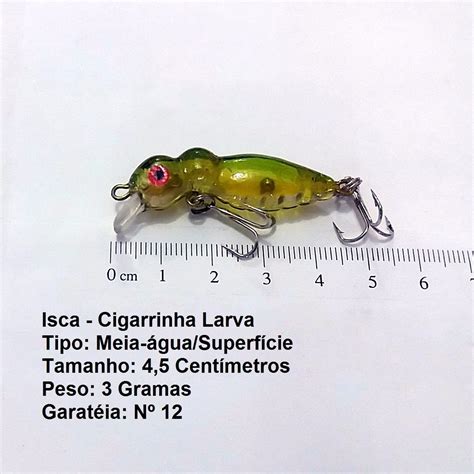 Melhor Kit 15 Isca Artificial Pesca Tilápia Cigarra Promoção R 119