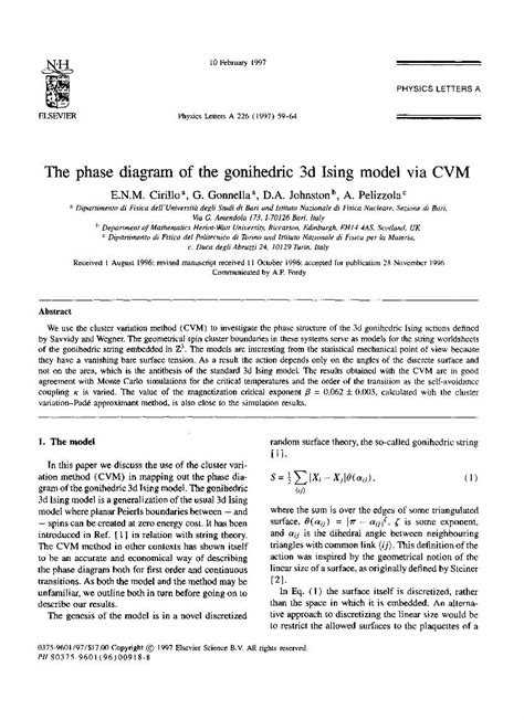 Pdf The Phase Diagram Of The Gonihedric D Ising Model Via Cvm