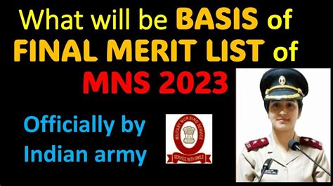 Basis Of Final Merit List Of Mns 2023 Final Merit List Of Mns 2023