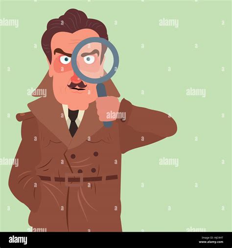 Illustration Of A Detective Holding A Magnifying Glass Stock Vector Image And Art Alamy