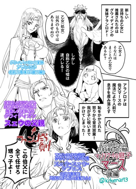 中世ウェールズ古典・マビノギオン／漫画にしてみた③【マソヌウイの息子マー 鬼頭えん🏴󠁧󠁢󠁷󠁬󠁳󠁿 さんのマンガ ツイコミ仮