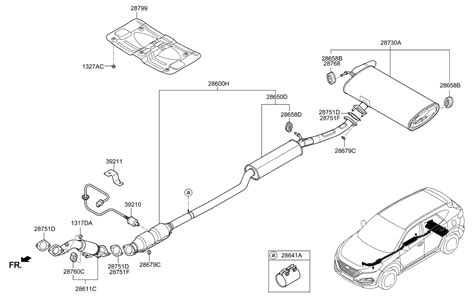 D Genuine Hyundai Muffler Assembly Front