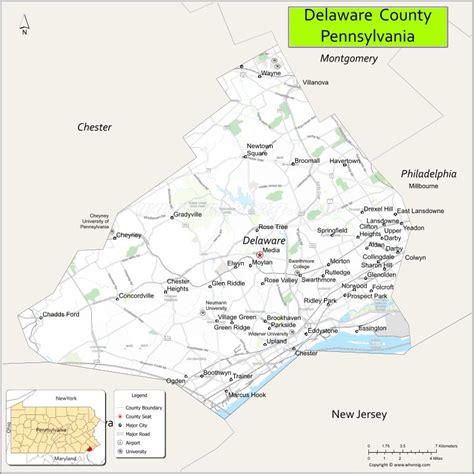 Map Of Delaware County Pennsylvania Where Is Located Cities