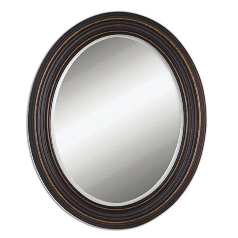 Dark Oil Rubbed Bronze Beveled Oval Wall Mirror 34" Bathroom Vanity Powder Room 759526406505 | eBay