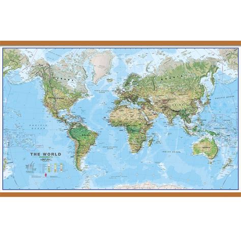 World Environmental Wall Map 136cm x 84cm - Geographica