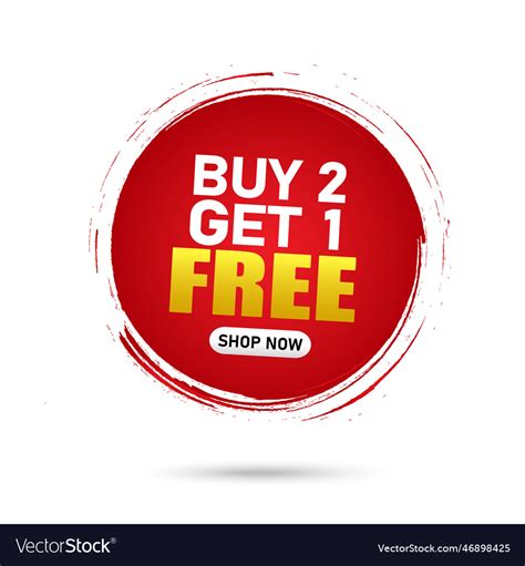 Buy 2 Get 1 Free Sale Tag Royalty Free Vector Image