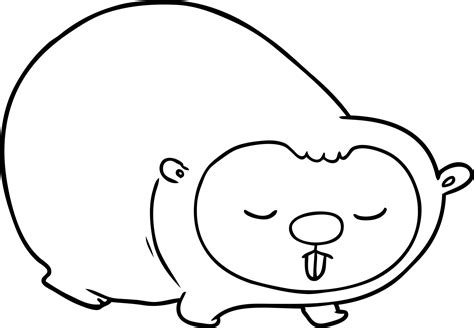 Cartoon Line Drawing Wombat 12354077 Vector Art At Vecteezy