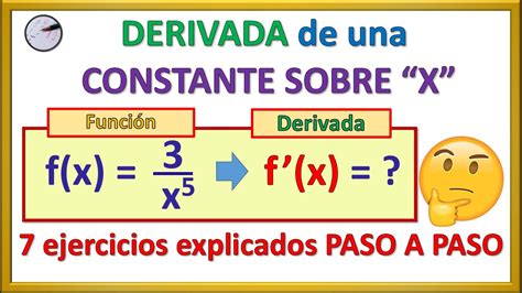 DERIVADA DE UNA CONSTANTE SOBRE X REGLAS DE DERIVACIÓN CURSO de