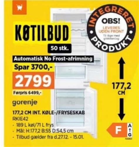 Gorenje K Le Fryseskab Power December Alle Tilbudsavis