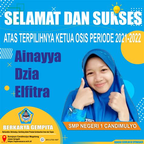 Selamat Dan Sukses Atas Terpilihnya Ketua Osis Baru Periode