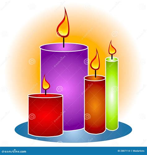 Lit Decorative Candles Clipart Stock Illustration - Illustration of ...