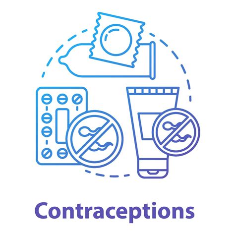 Contraceptions Blue Gradient Concept Icon Birth Control Idea Thin Line Illustration Unwanted