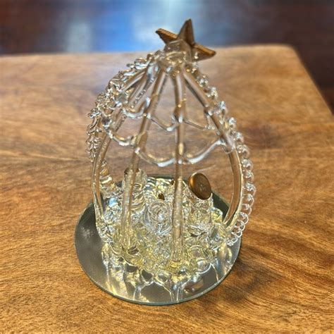 Art Nativity Theme Spun Glass Tabletop Ornament Nativity Scene On