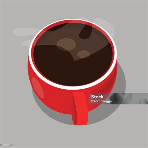 Red Cup Of Black Hot Coffee Stock Illustration Download Image Now