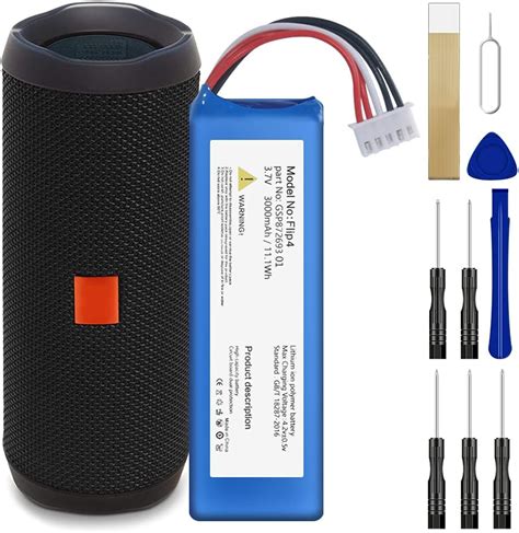 Jbl Flip Portable Speaker Replacement Battery With Repair Kit In