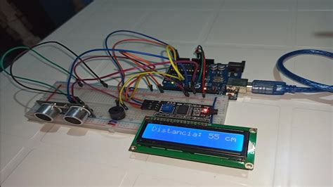 Alarma y Medidor de Distancia con Sensor Ultrasónico LCD Buzzer y