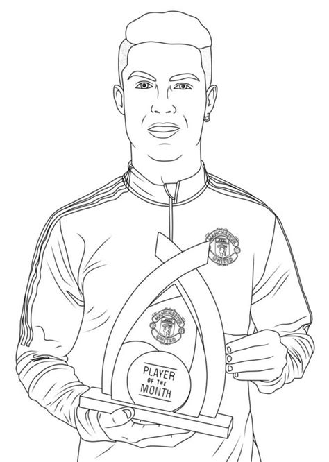 Coloriage Cristiano Ronaldo Avec Le Troph E