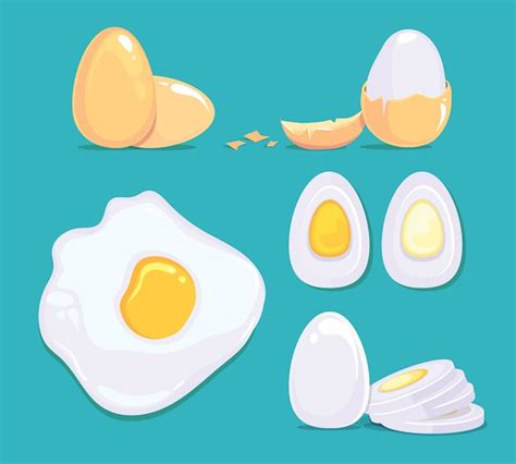 Huevos Crudos Y Cocidos En Diferentes Condiciones Im Genes De Dibujos