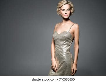 Beautiful Woman Short Blonde Hair Elegant Stock Photo Shutterstock
