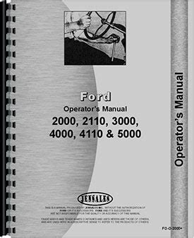 Ford 5000 Tractor Operators Manual