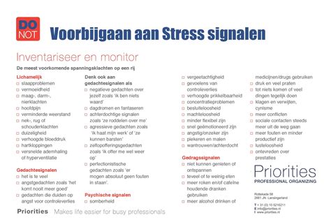 Stress Signalen En Burnout Symptomen Priorities