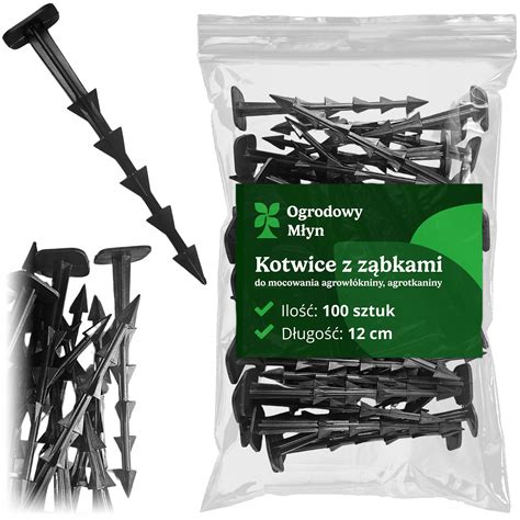 MOCNE KOŁKI SZPILKI do agrowłókniny agrotkaniny KOTWY 100 szt 12cm