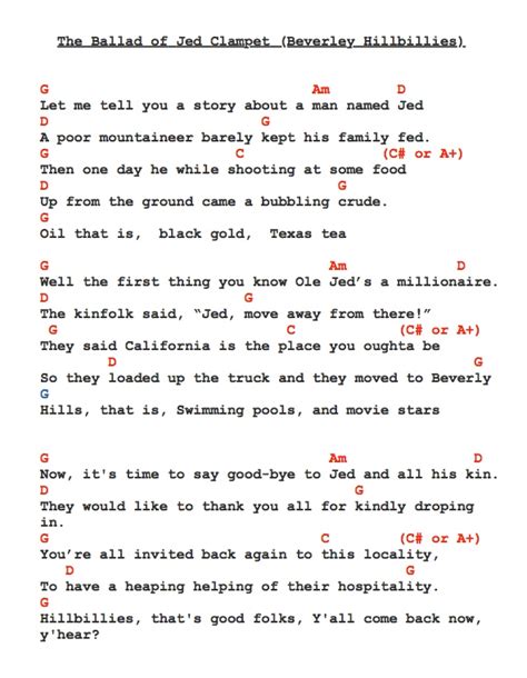 Lyrics Beverly Hillbillies Theme Song