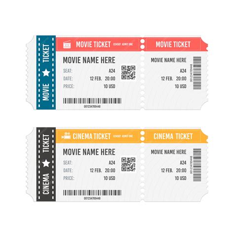 Premium Vector | Modern cinema or movie tickets