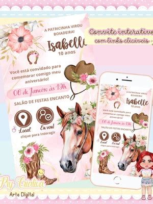 Convite Digital Boiadeira Interativo Compre Produtos Personalizados