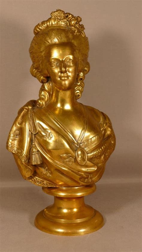 Proantic Marie Antoinette Queen Of France Gilt Bronze Bust After Le