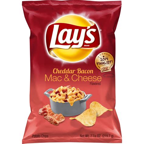 Lay S Cheddar Bacon Mac N Cheese Potato Chips 7 75 Oz Walmart