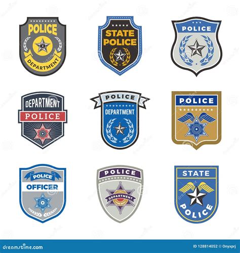 Police Shield Government Agent Badges And Police Department Officer