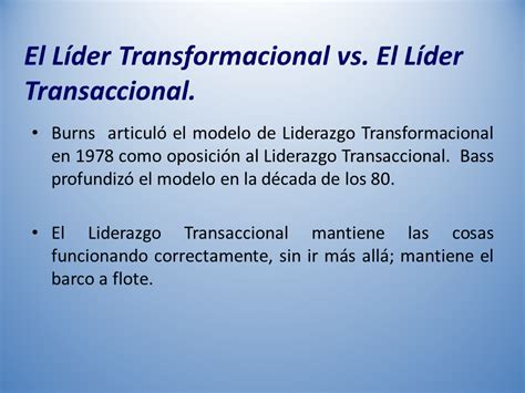 El Liderazgo Transformacional