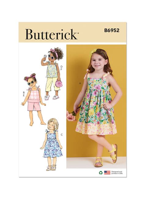 Butterick Schnittmuster Mädchen Kombination B6952 Maschinensticken