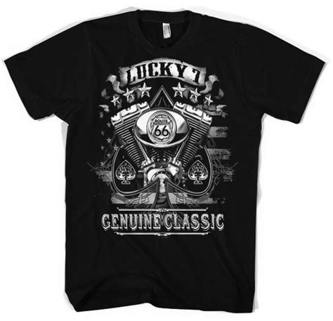 Lucky 7 Genuine Classic T Shirt Bikers Och Motor