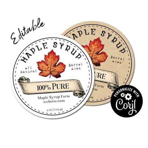 Maple Syrup Labels Templates